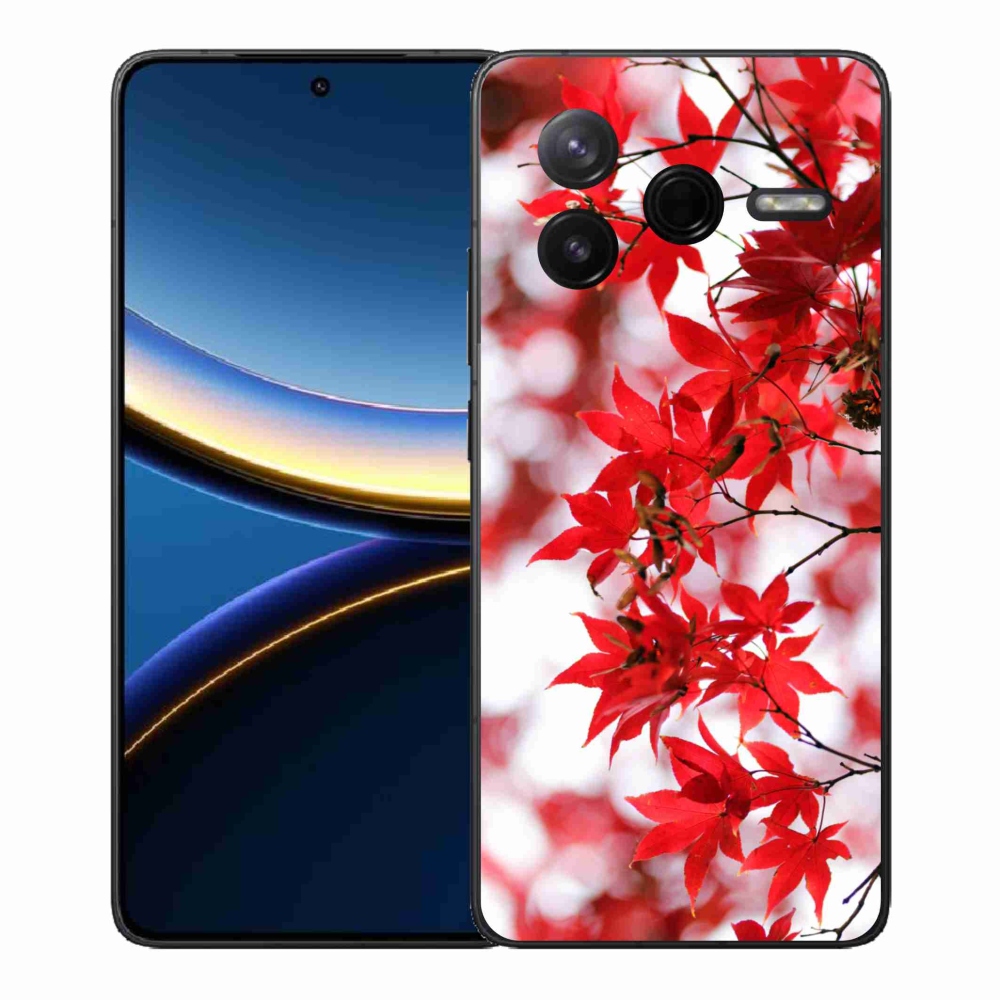 Gélový kryt mmCase na Xiaomi Poco F7 Pro - červené listy