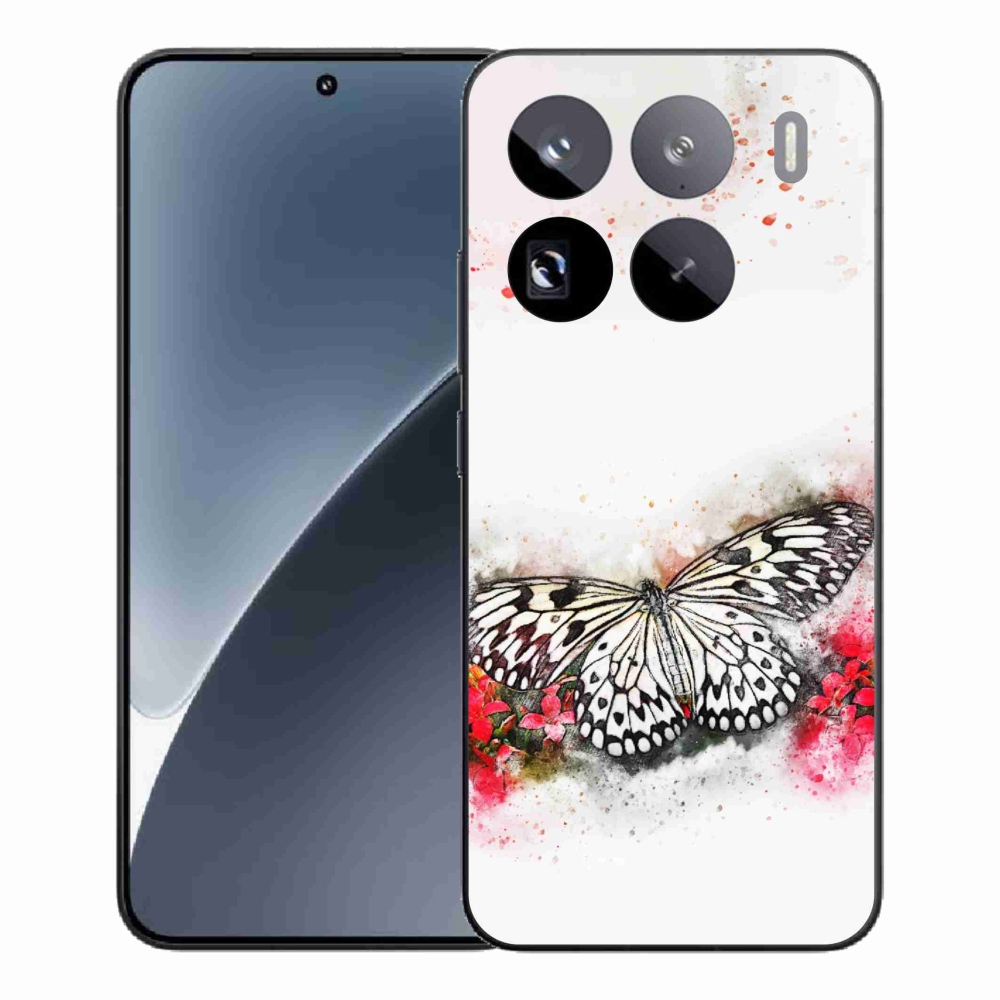 Gélový kryt mmCase na Xiaomi 15 Pro - čiernobiely motýľ