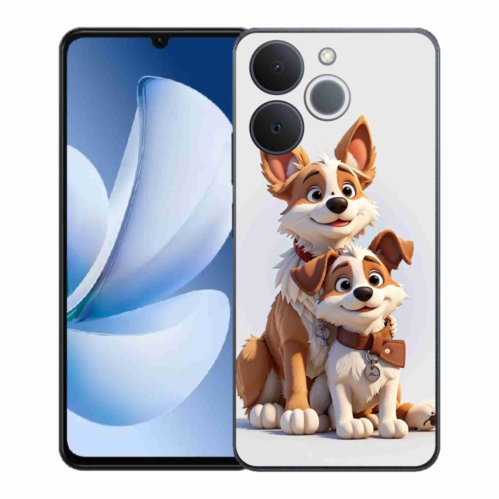 Gélový kryt mmCase na Realme Note 70T - kreslenie psy