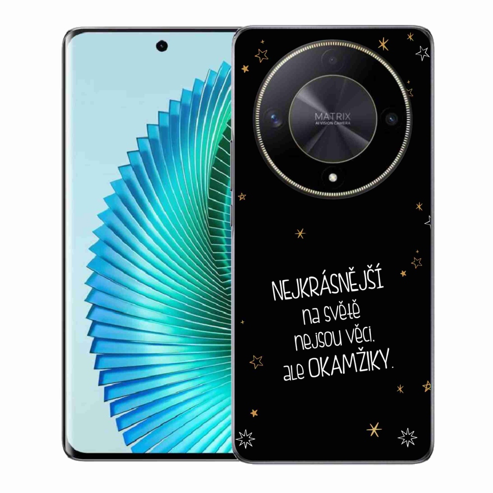Gélový kryt mmCase na Honor Magic 6 Lite 5G - citát 4 čierne pozadie