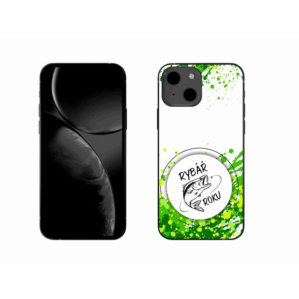 Gélový kryt mmCase na iPhone 13 6.1 - rybár roka biele pozadie