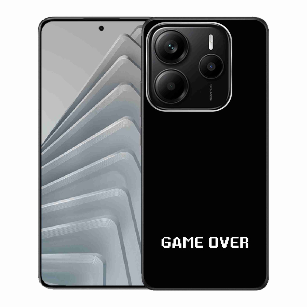 Gélový kryt mmCase na Xiaomi Redmi Note 14 5G - game over na čierne pozadie
