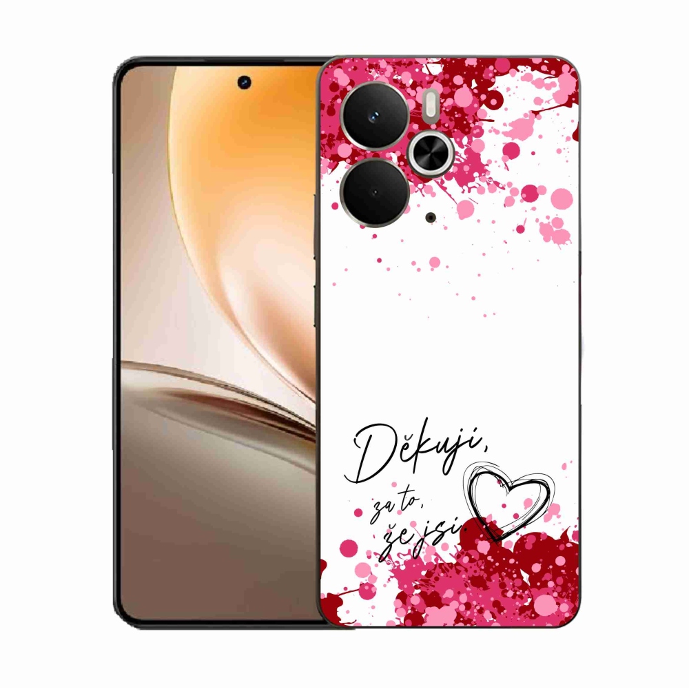 Gélový kryt mmCase na Realme 14 5G - zamilovaný text 2 biele pozadie