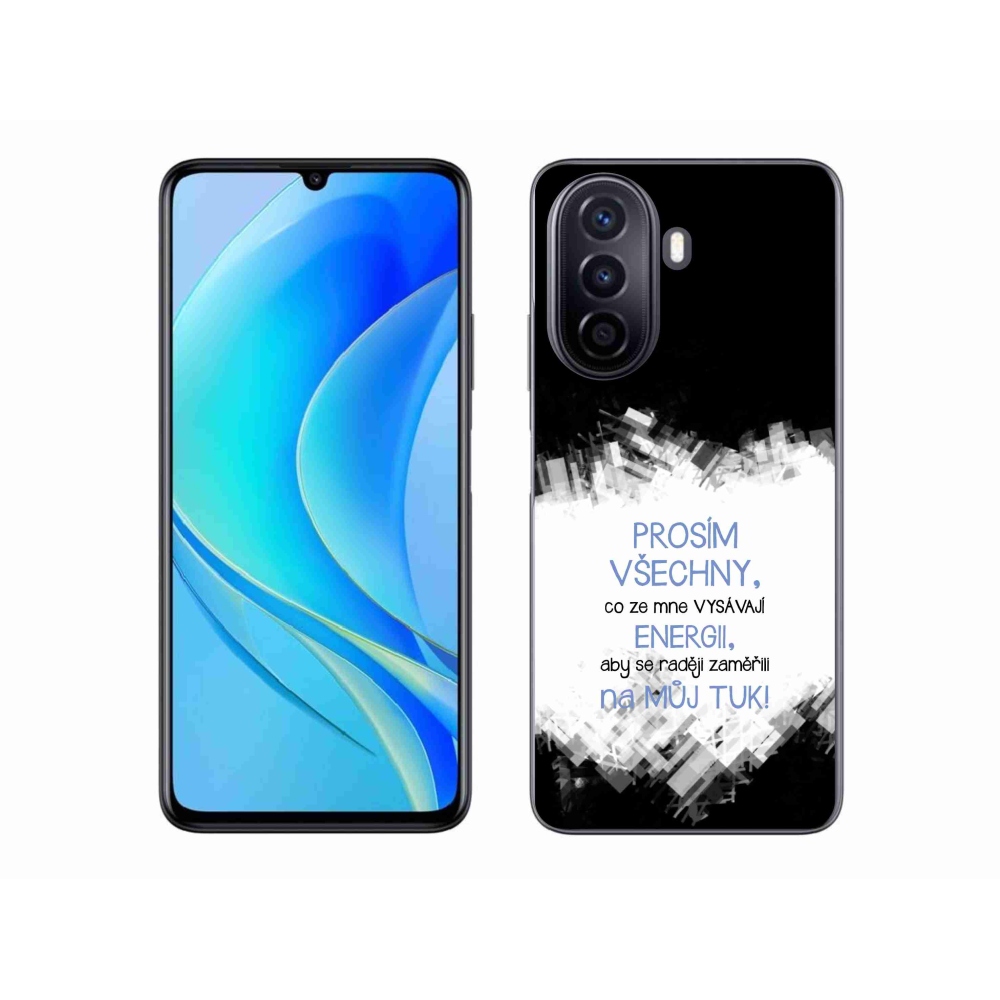 Gélový kryt mmCase na Huawei Nova Y70 - vtipný text 1 modrý
