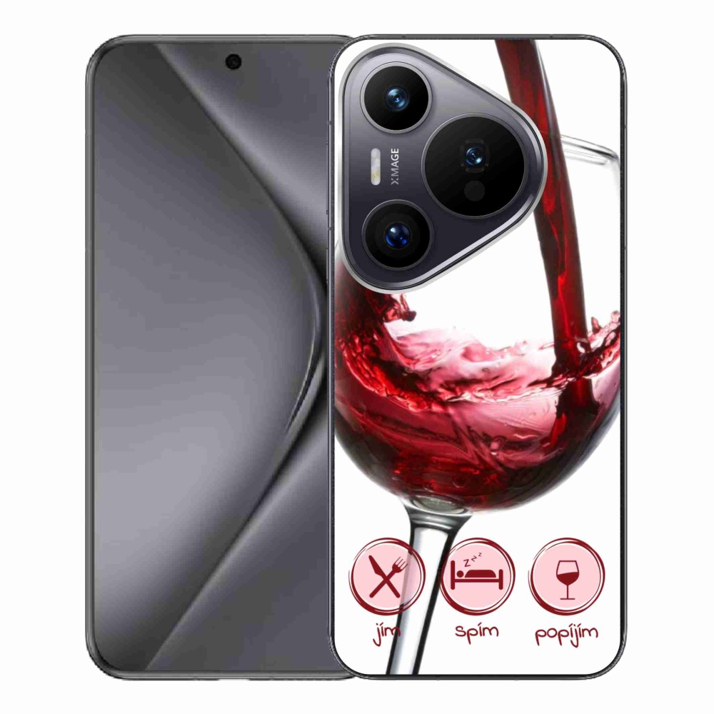 Gélový obal mmCase na Huawei Pura 70 Pro - pohár vína červené