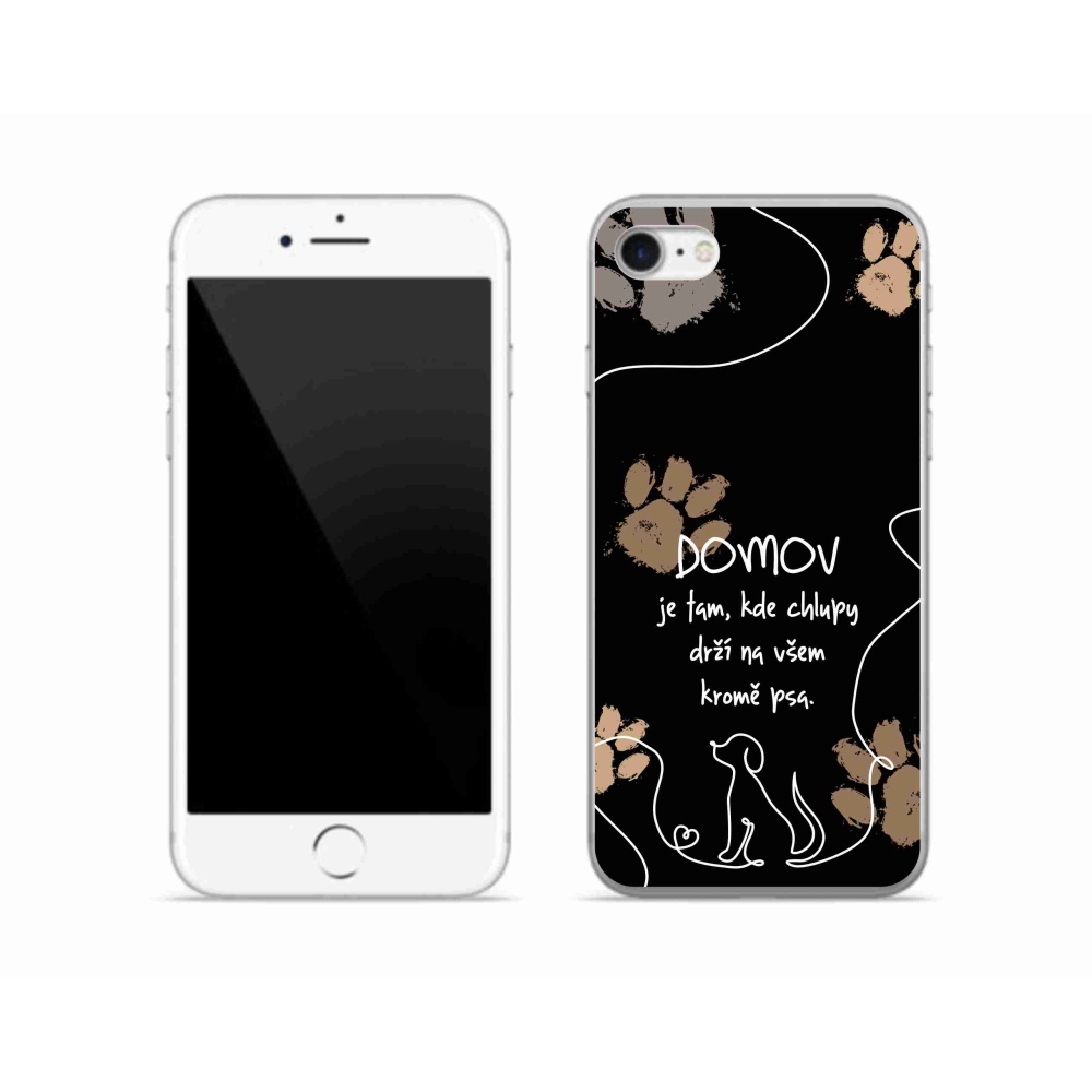 Gélový kryt mmCase na iPhone SE (2022) - psí motív čierne pozadie