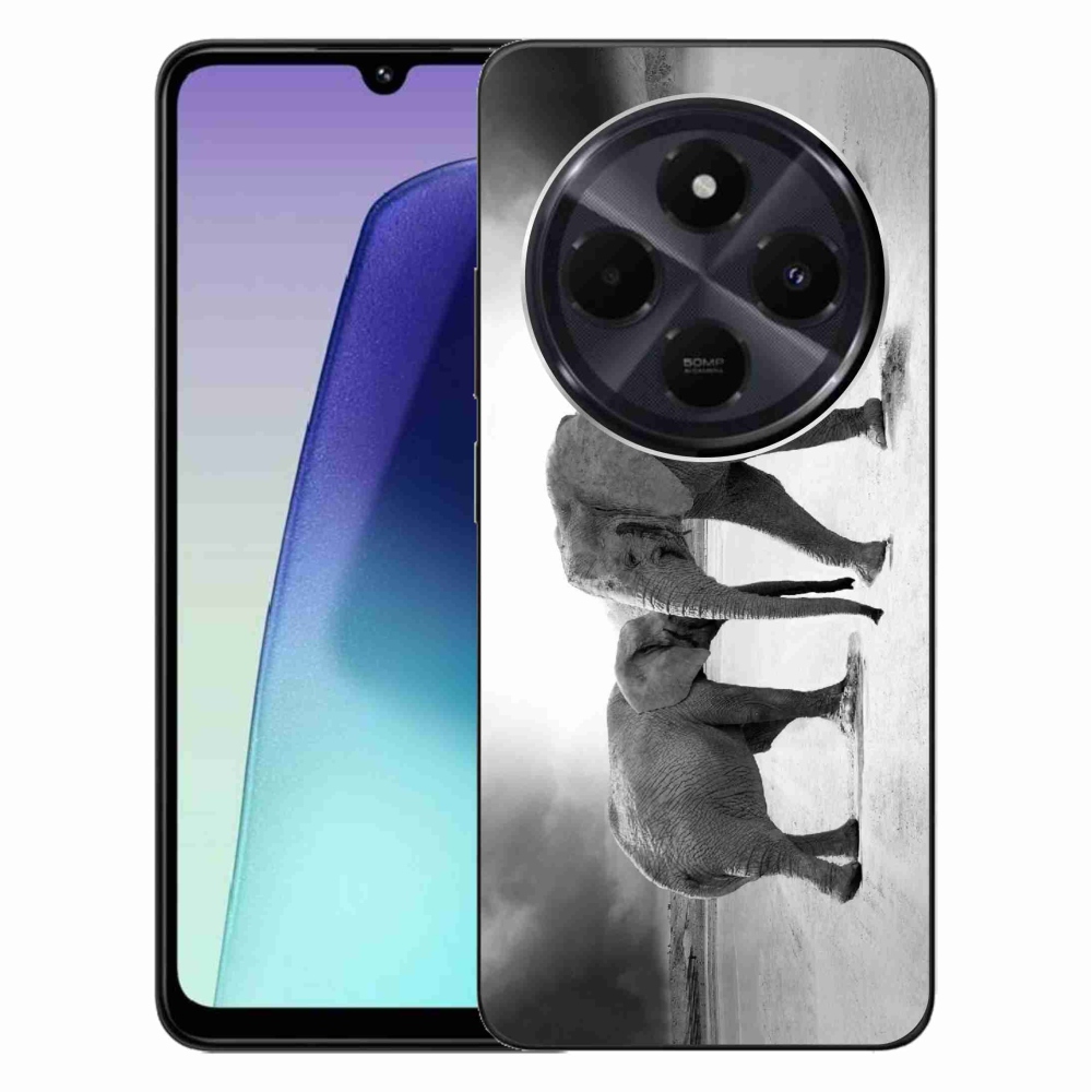 Gélový kryt mmCase na Xiaomi Redmi 14C/Poco C75 - čiernobieli slony