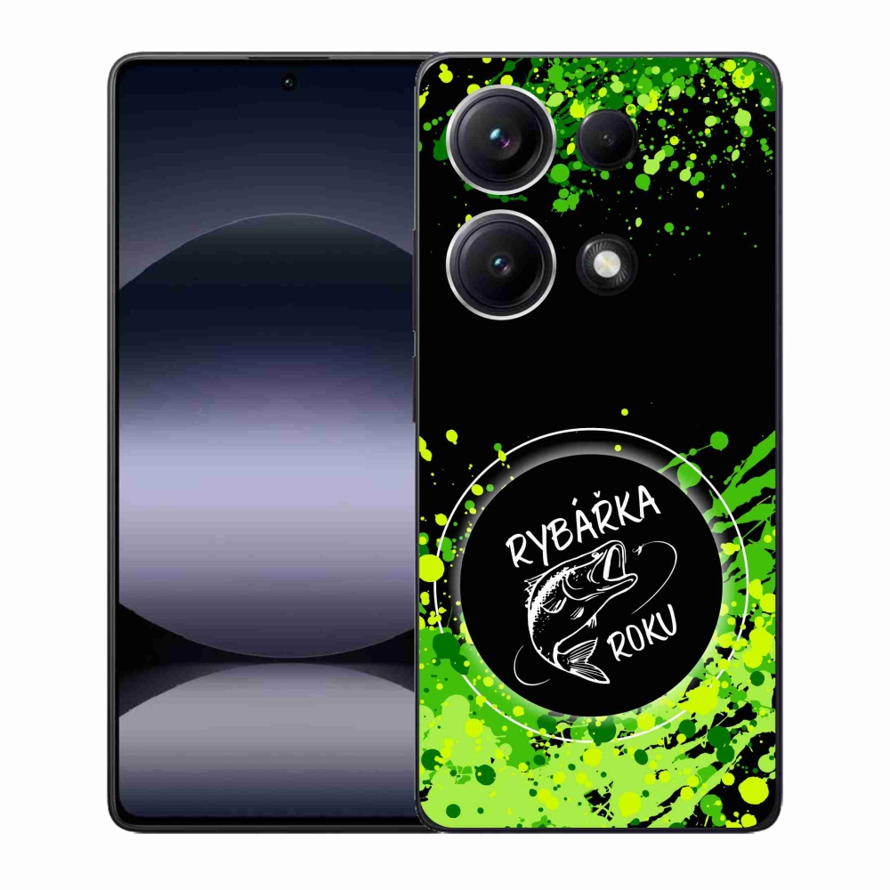 Gélový kryt mmCase na Xiaomi Redmi Note 14S - rybárka roku čierne pozadie