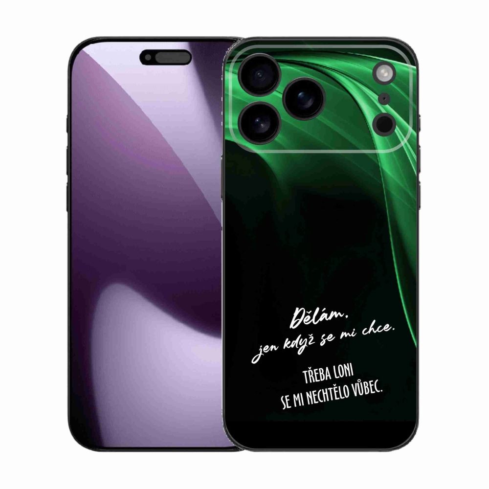 Gélový kryt mmCase na iPhone 17 Pro Max - vtipný text 12 čierne pozadie