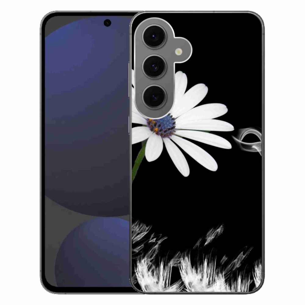 Gélový kryt mmCase na Samsung Galaxy S24 FE - biela kvetina