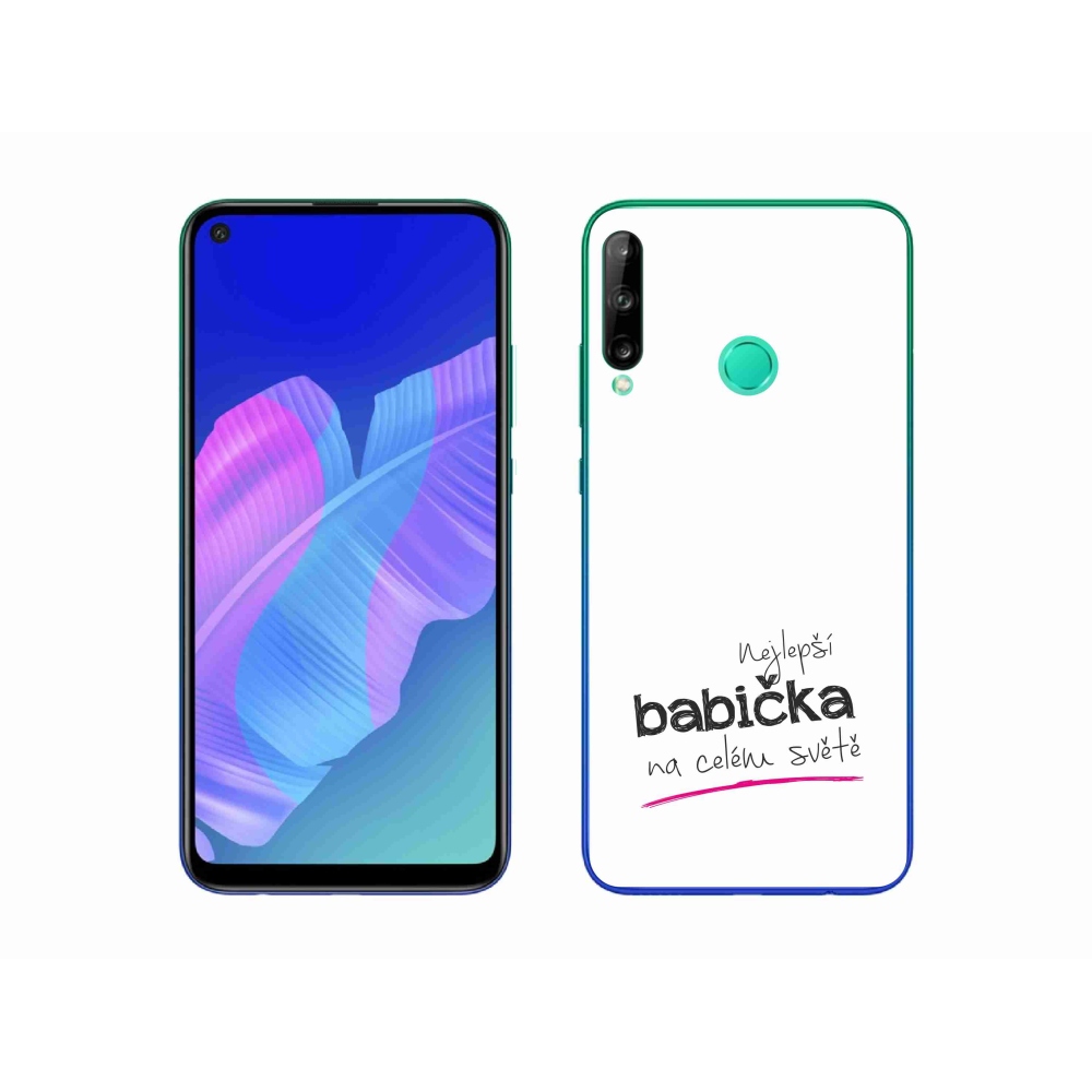 Gélový kryt mmCase na Huawei P40 Lite E - najlepšia babička 4 biele pozadie