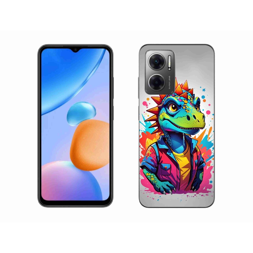 Gélový kryt mmCase na Xiaomi Redmi 10 5G - farebný dinosaurus