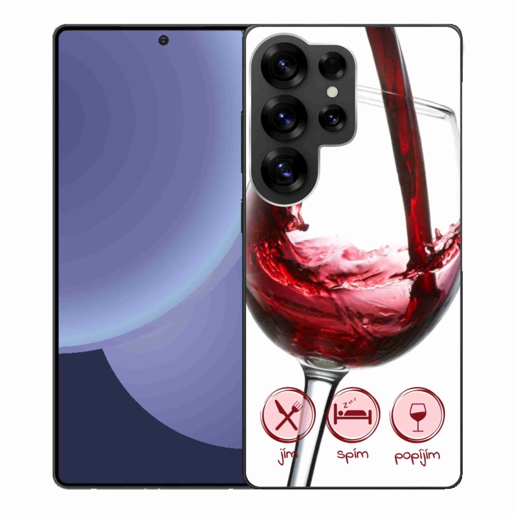 Gélový kryt mmCase na Samsung Galaxy S25 Ultra - pohár vína červené