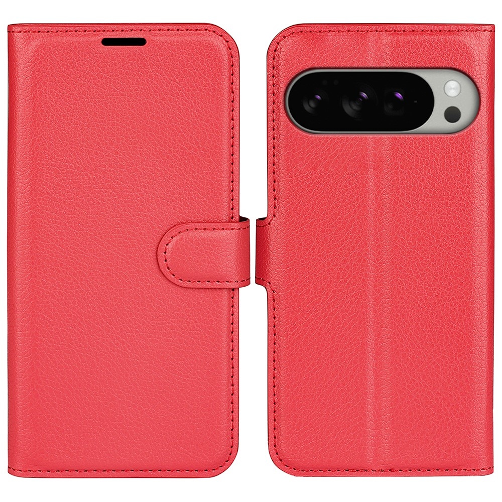 Litchi knižkové puzdro na Google Pixel 10 Pro XL - červené