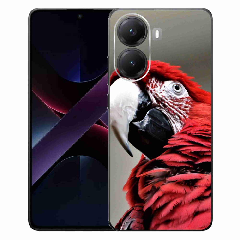 Gélový kryt mmCase na Xiaomi Poco X7 Pro 5G - papagáj ara červený