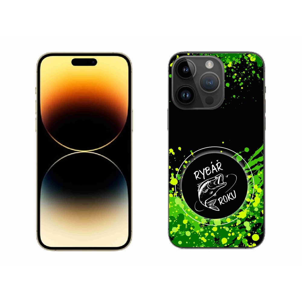 Gélový kryt mmCase na iPhone 14 Pro Max 6.7 - rybár roku čierne pozadie