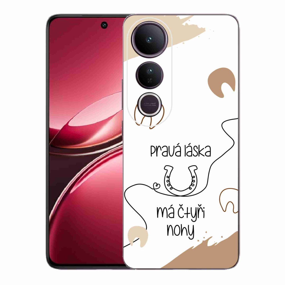 Gélový kryt mmCase na Vivo V50 Lite 4G/5G - konský motív biele pozadie