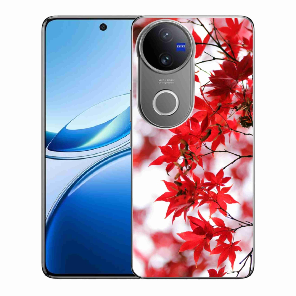 Gélový kryt mmCase na Vivo V50 5G - červené listy