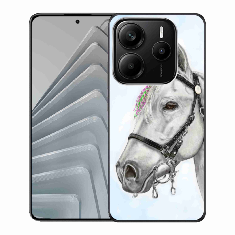 Gélový kryt mmCase na Xiaomi Redmi Note 14 5G - biely kôň 1