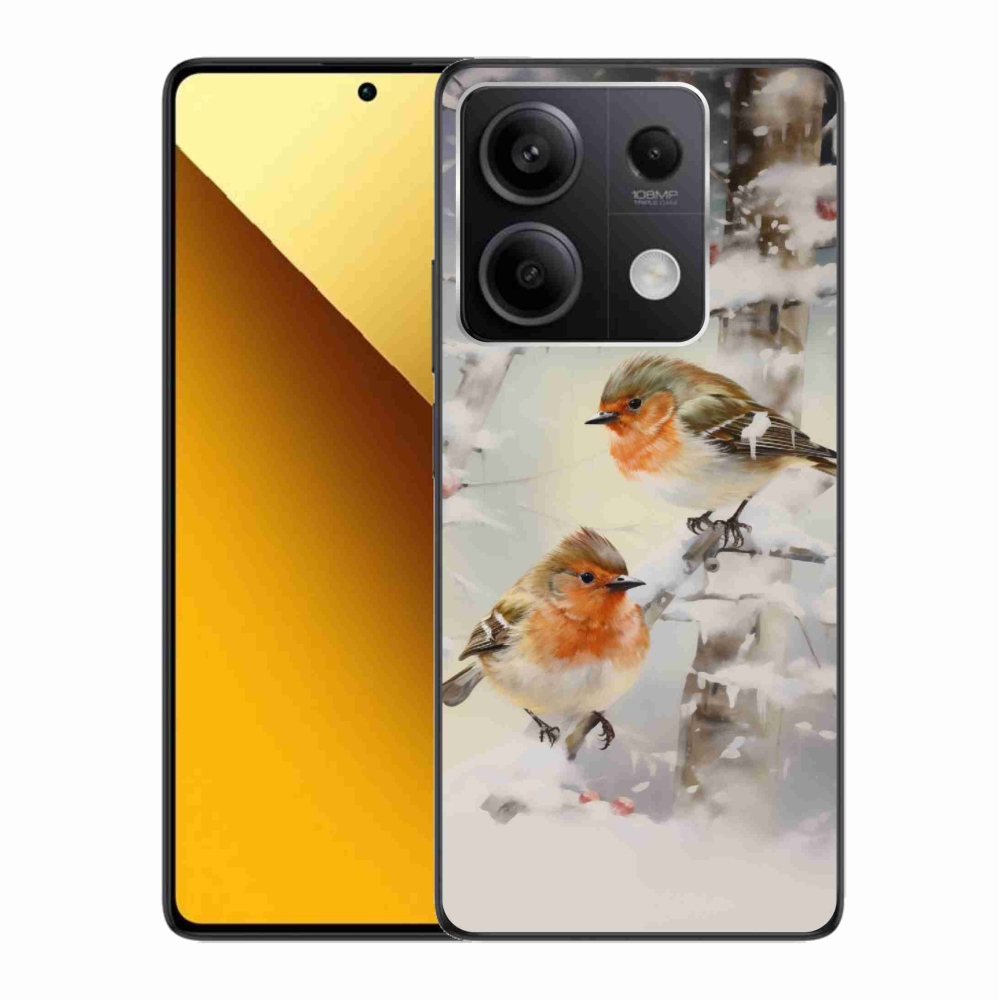 Gélový kryt mmCase na Xiaomi Redmi Note 13 5G - vtáčiky v zime