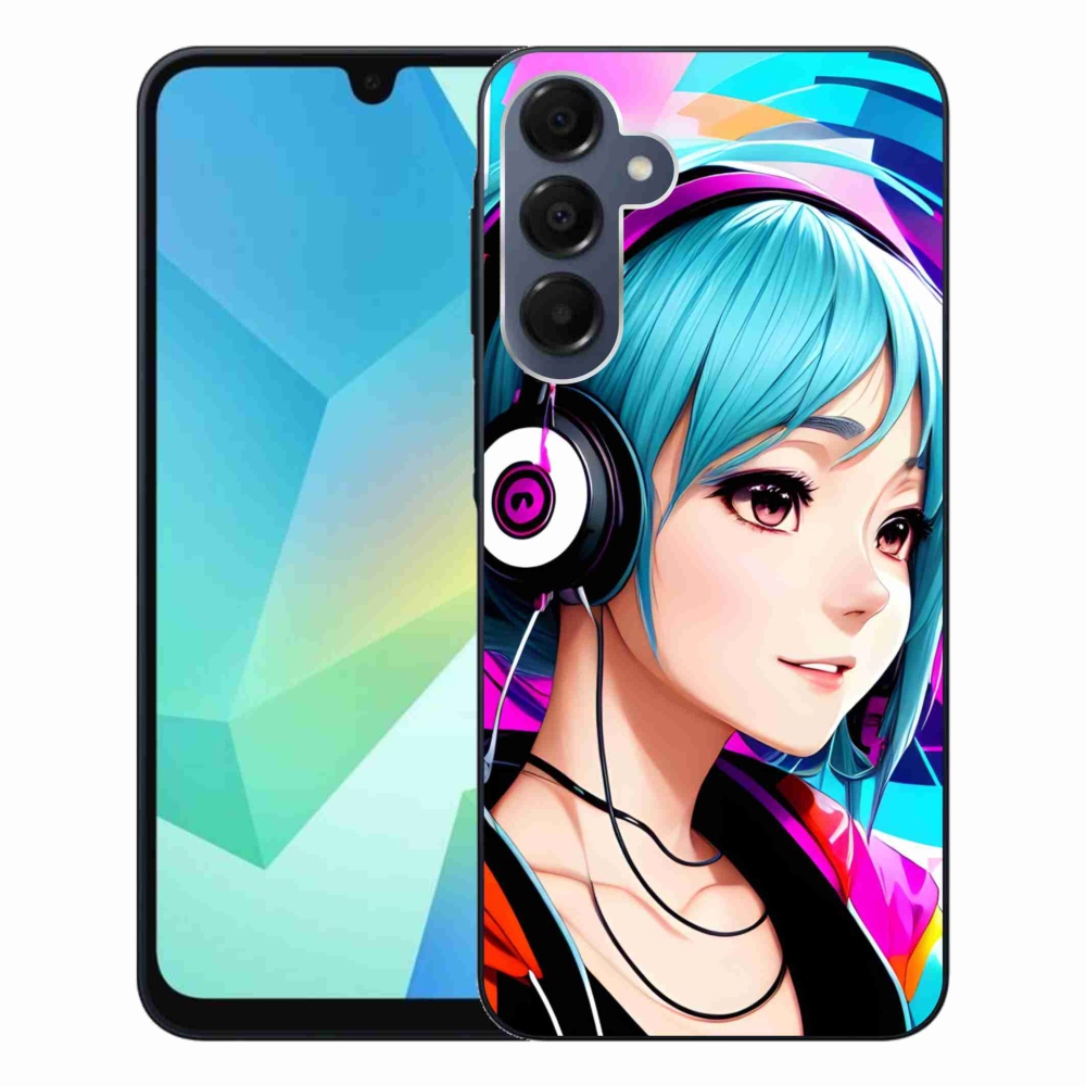 Gélový kryt mmCase na Samsung Galaxy A16 4G/5G - dievča so slúchadlami