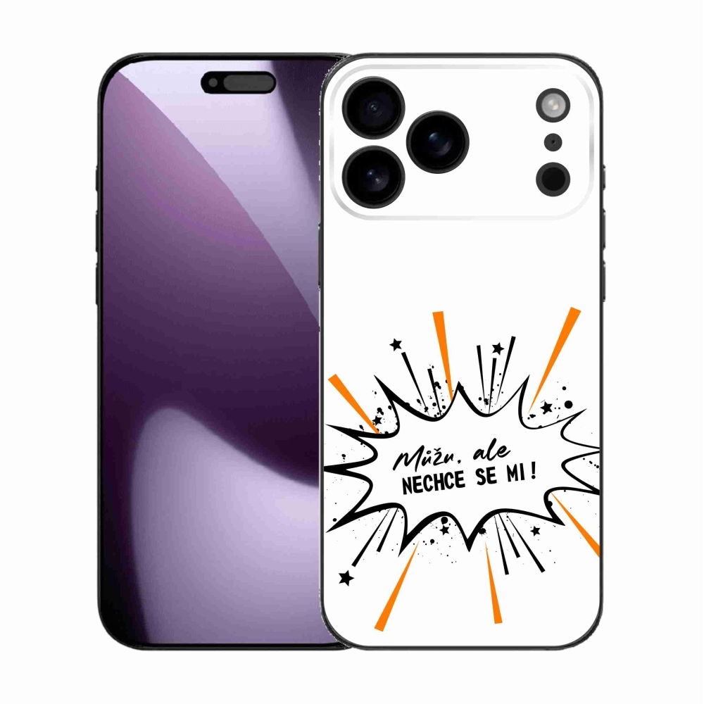 Gélový kryt mmCase na iPhone 17 Pro Max - vtipný text 11 biele pozadie