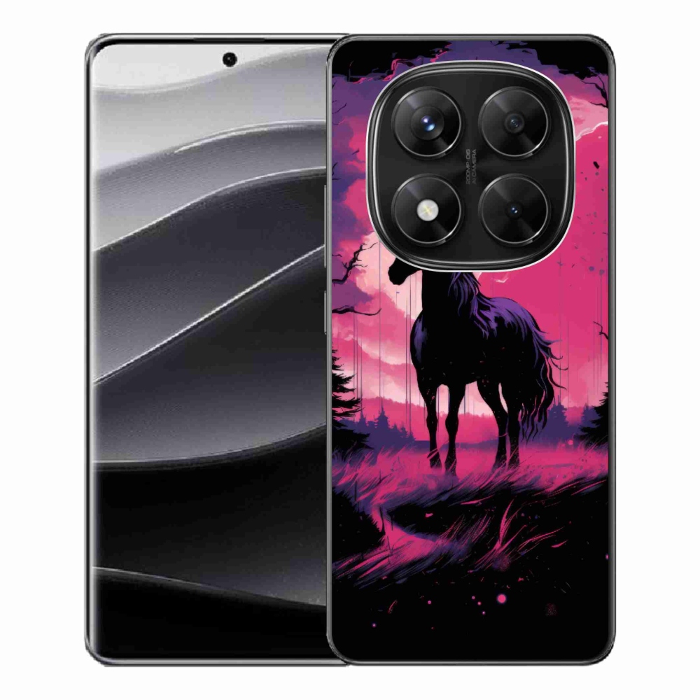 Gélový kryt mmCase na Xiaomi Redmi Note 14 Pro 5G/Poco X7 5G - čierny kreslený kôň 1