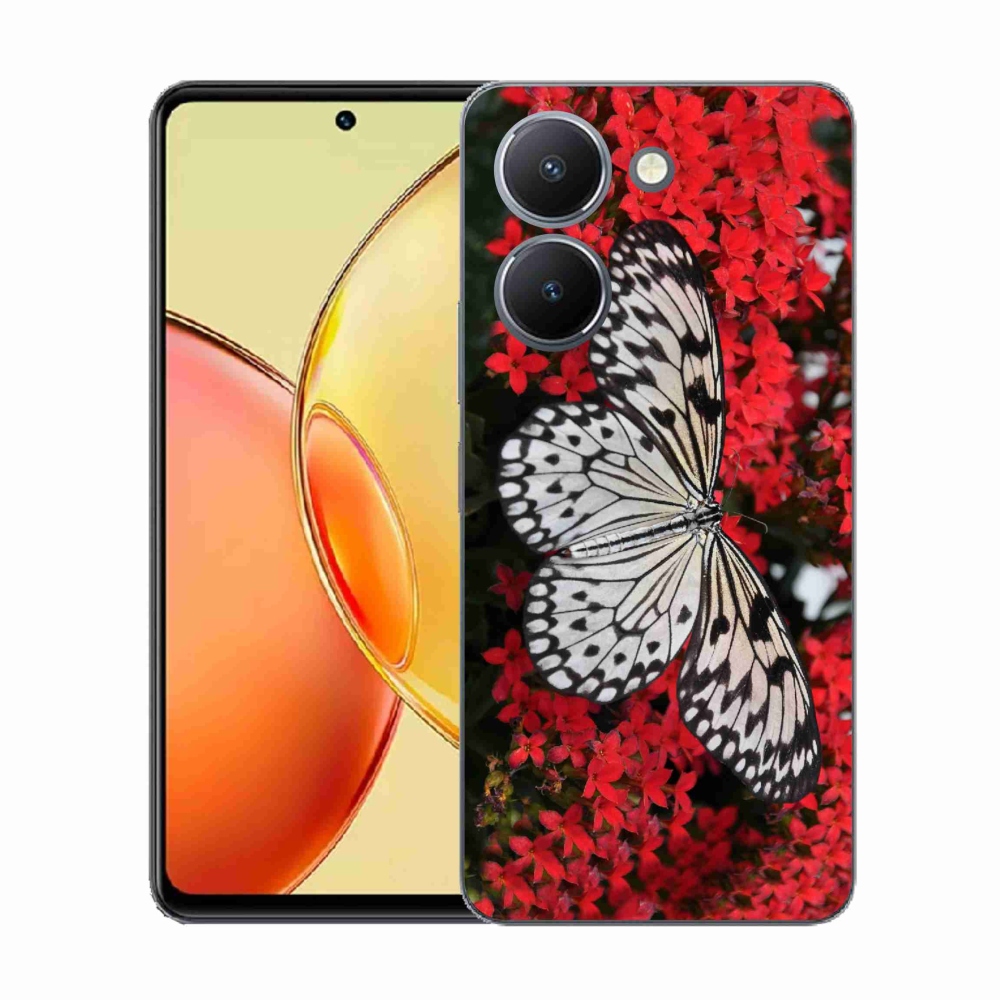 Gélový kryt mmCase na Vivo Y36 - čiernobiely motýľ 1