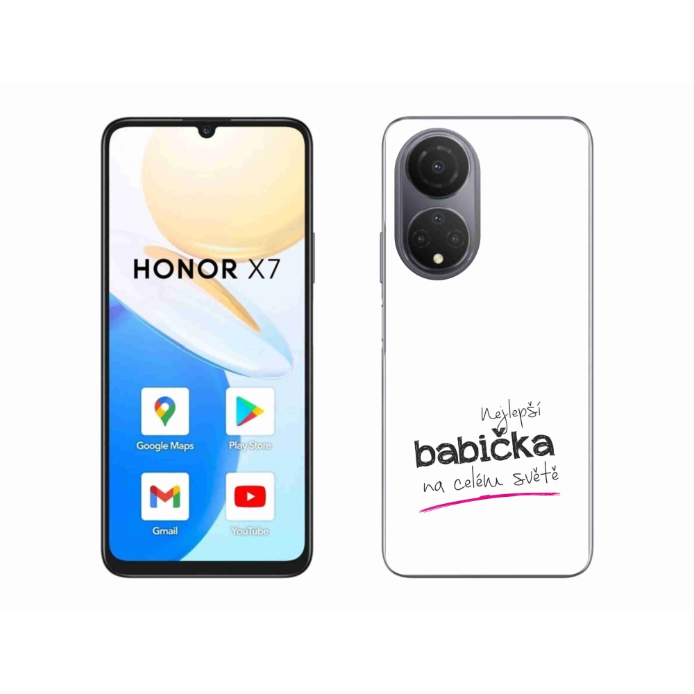 Gélový kryt mmCase na Honor X7 - najlepšia babička 4 biele pozadie