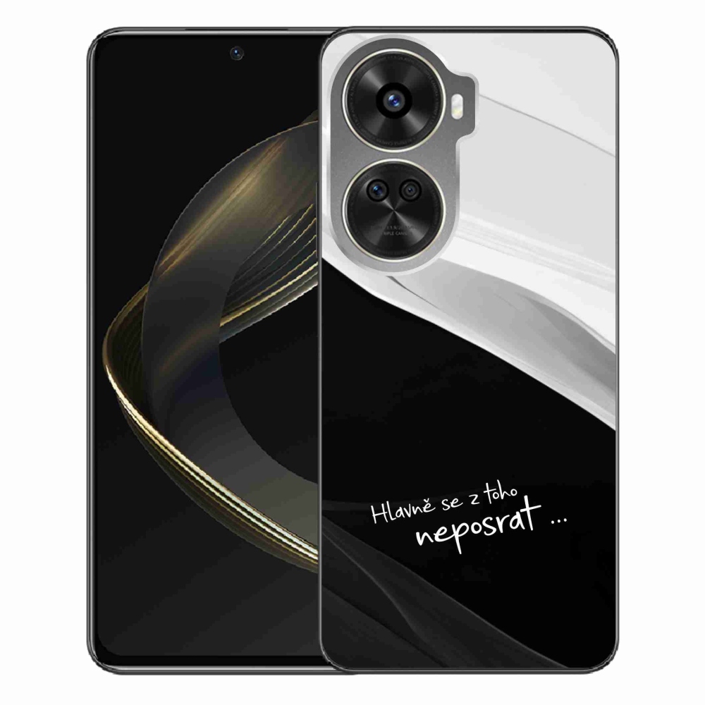 Gélový kryt mmCase na Huawei Nova 12 SE - vtipný text 13 čiernobiele pozadie