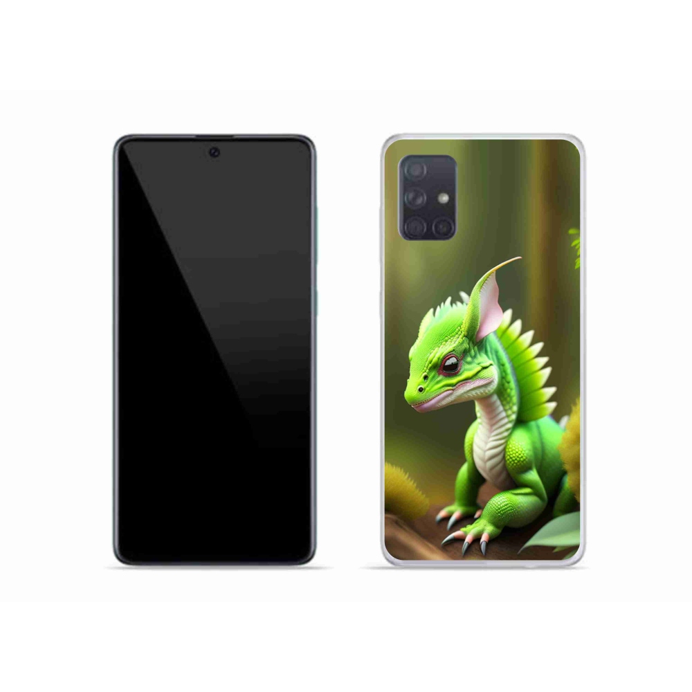 Gélový kryt mmCase na Samsung Galaxy A51 - zelený dráčik