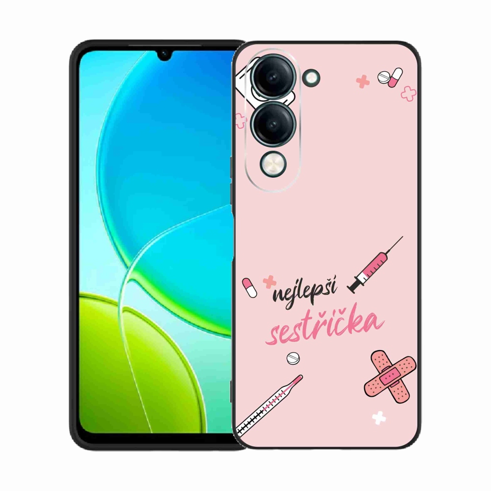 Gélový kryt mmCase na Vivo Y29s 5G - najlepšia sestrička ružové pozadie