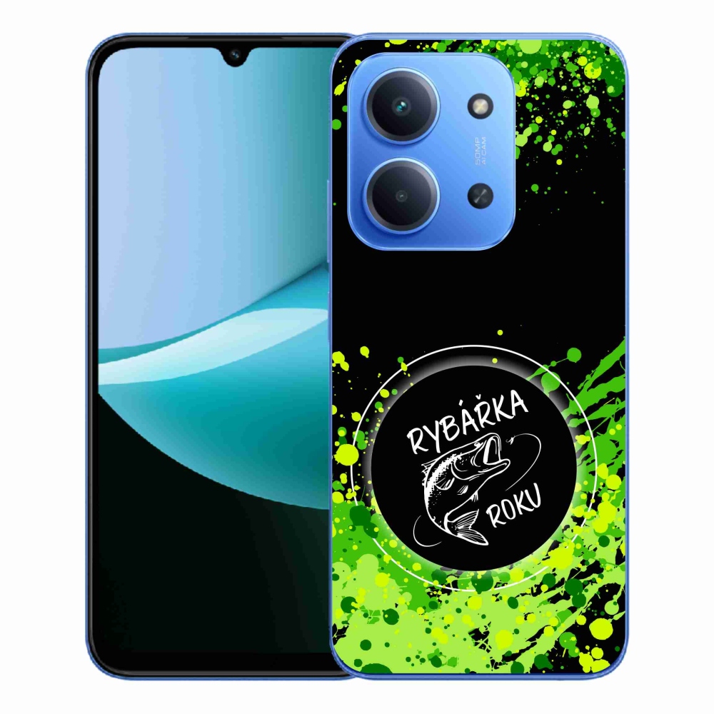 Gélový kryt mmCase na Xiaomi Redmi 15C 4G/5G (173mm) - rybárka roku čierne pozadie