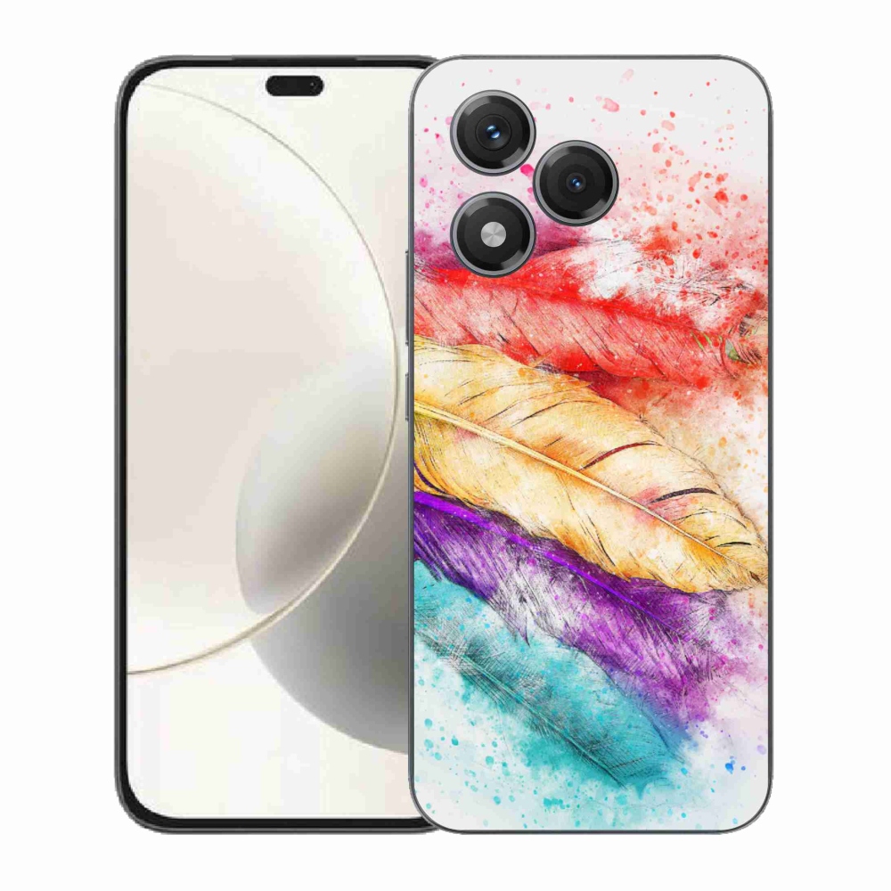 Gélový kryt mmCase na Honor 400 Lite - farebné perie