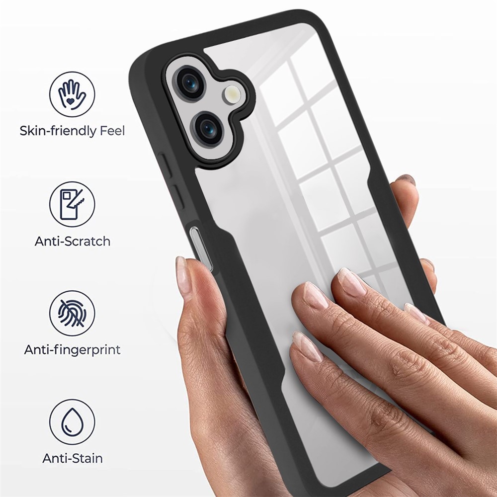 Acryl gélový obal s rámčekom pre ochranou displeja na Samsung Galaxy A07 4G - čierny