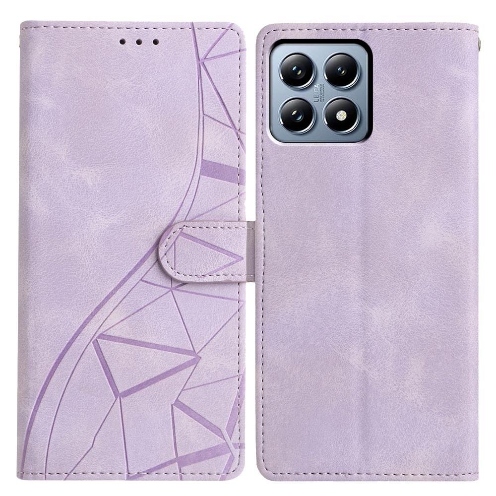 Triangly knižkové púzdro na Xiaomi 15T Pro - fialové
