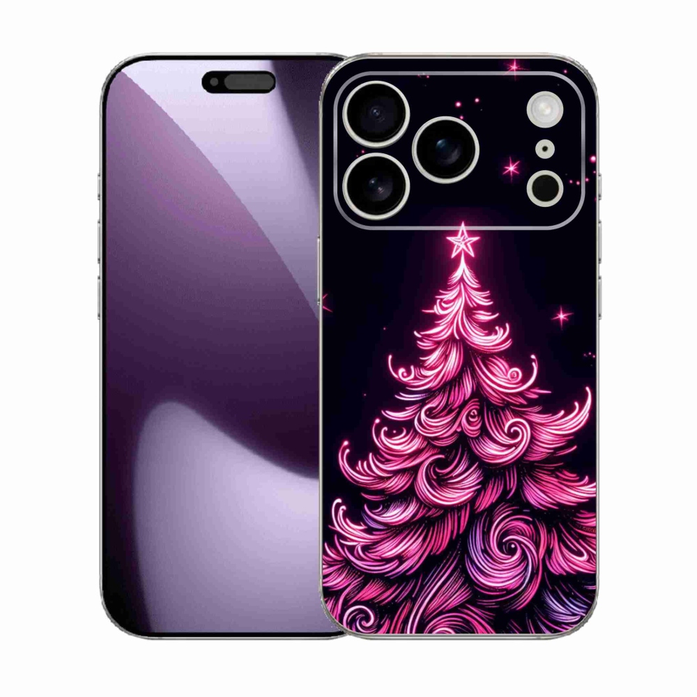 Gélový kryt mmCase na iPhone 17 Pro - neónový vianočný stromček 2
