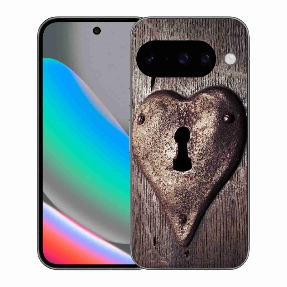 Gélový kryt mmCase na Google Pixel 10 - zámok v tvare srdca