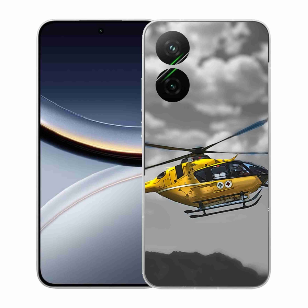 Gélový kryt mmCase na Xiaomi Poco F7 5G - žltá helikoptéra