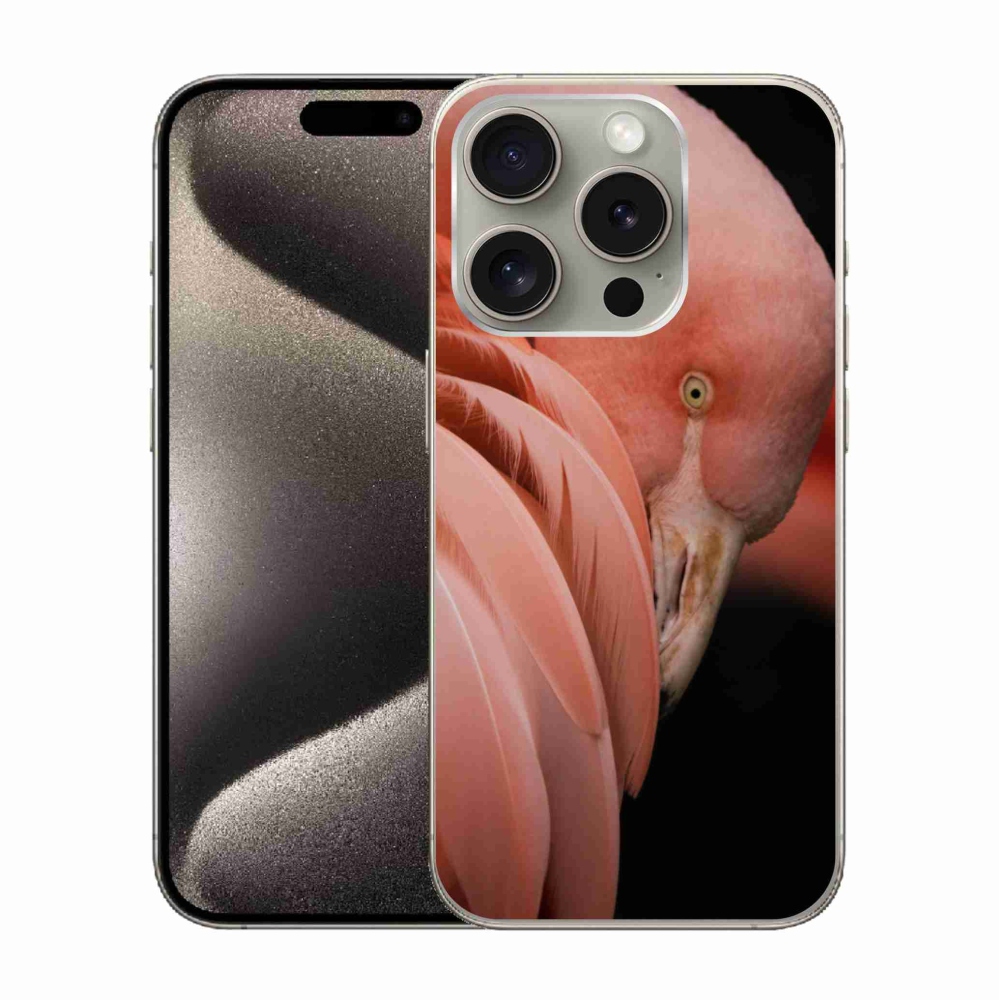 Gélový kryt mmCase na iPhone 15 Pro - plameniak 3