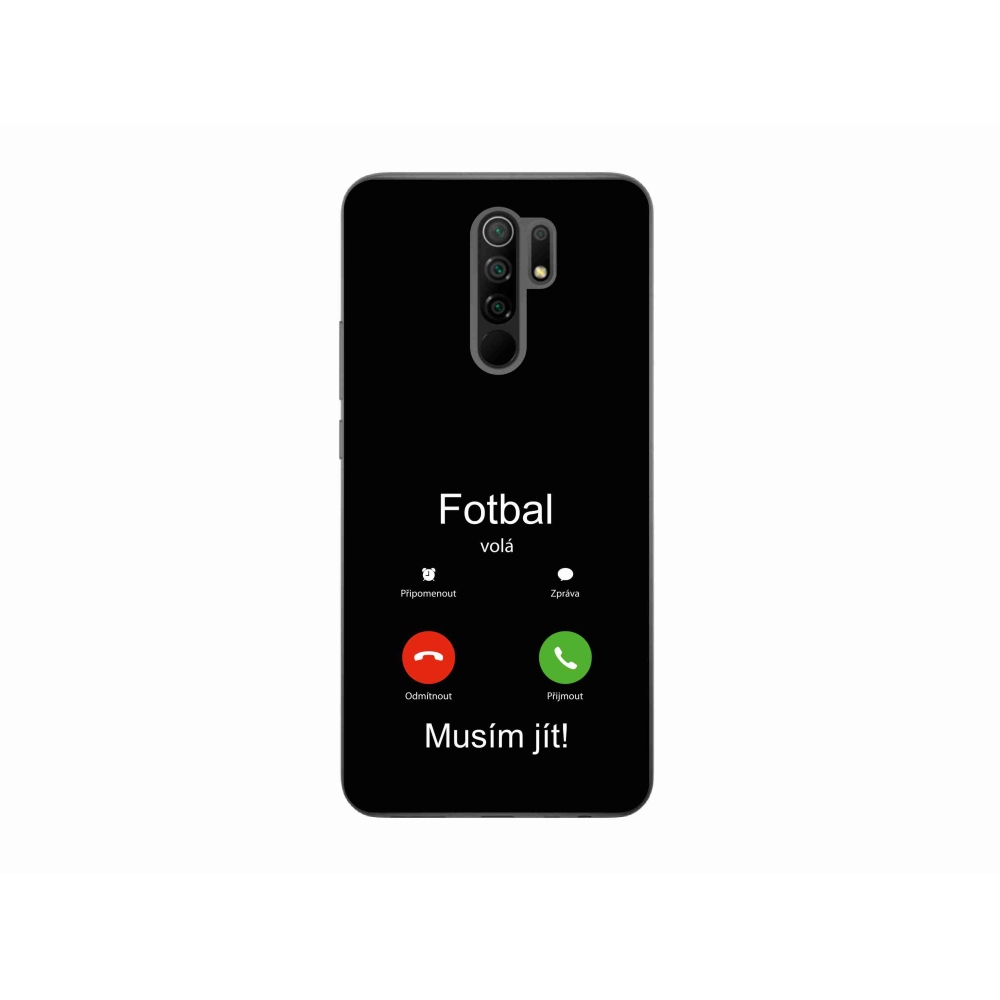 Gélový kryt mmCase na Xiaomi Redmi 9 - futbal volá čierne pozadie