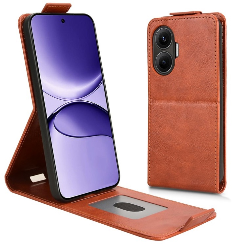 Vert flipové púzdro na Xiaomi Poco F7 5G - oranžové