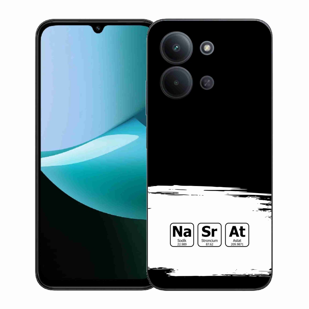 Gélový kryt mmCase na Xiaomi Redmi 15C 4G (171mm)/Poco C85 4G (171mm) - chemické prvky bieločierne pozadie
