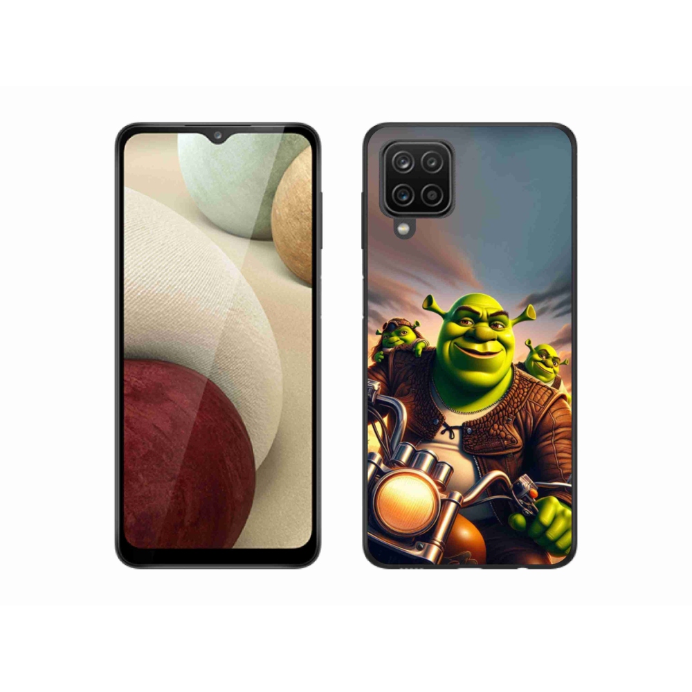 Gélový kryt mmCase na Samsung Galaxy A12 - shrek na motorke