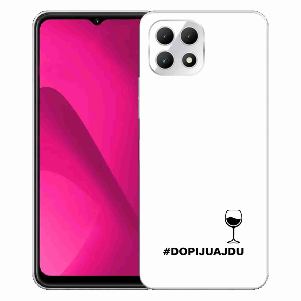 Gélový kryt mmCase na T-Mobile T Phone 2 - vínny motív biele pozadie