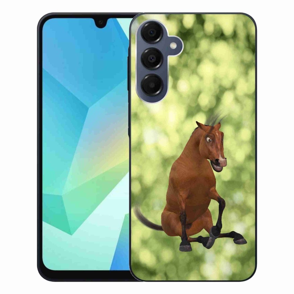 Gélový kryt mmCase na Samsung Galaxy A16 4G/5G - hnedý kreslený kôň 1