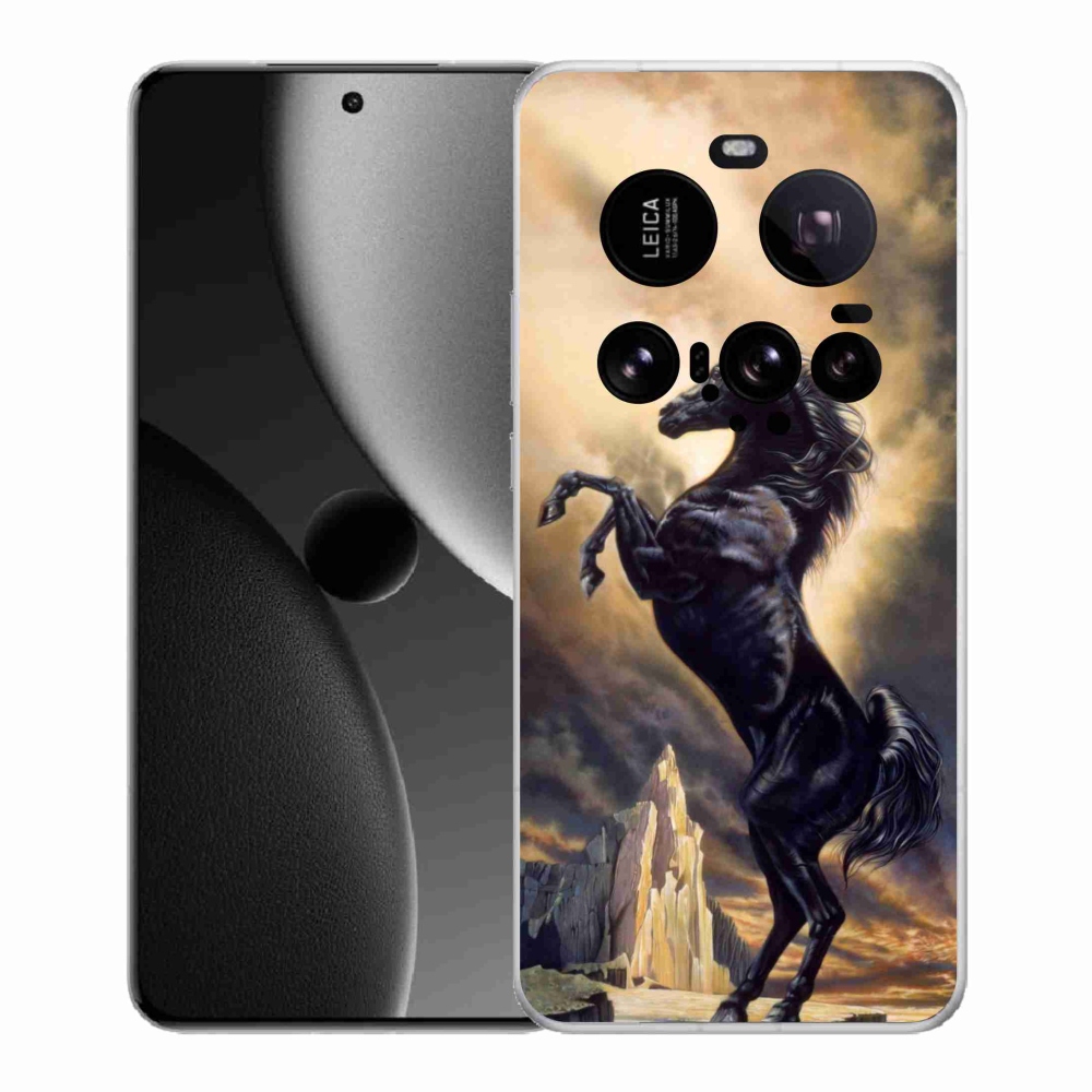 Gélový kryt mmCase na Xiaomi 15 Ultra - čierny kreslený kôň