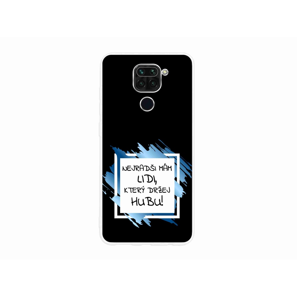 Gélový kryt mmCase na Xiaomi Redmi Note 9 - vtipný text 7 bieločierne pozadie