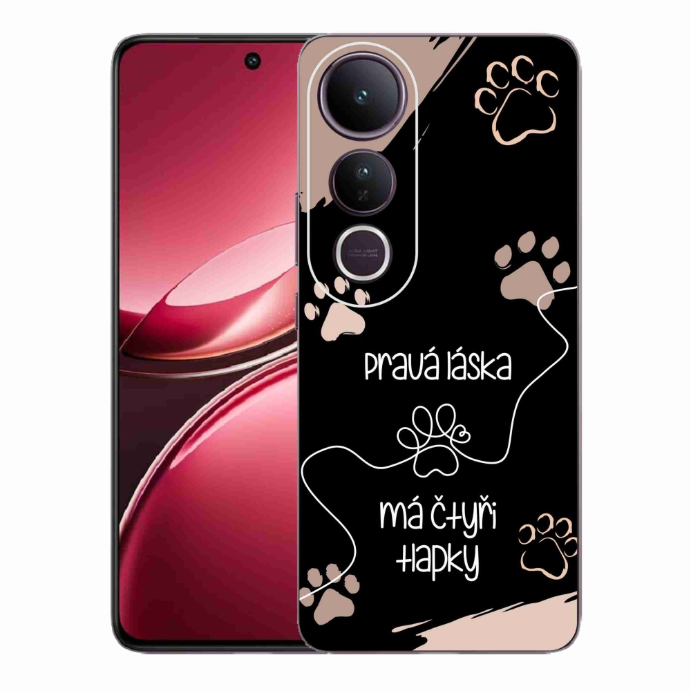 Gélový kryt mmCase na Vivo V50 Lite 4G/5G - psí motív 1 čierne pozadie