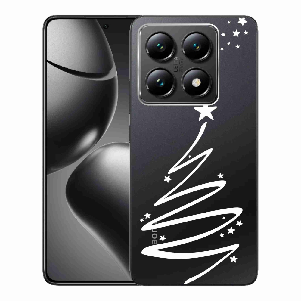 Gélový kryt mmCase na Xiaomi 14T - biely stromček na priehľadnom pozadí